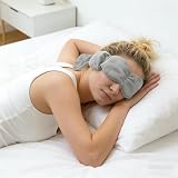 Maseczka do spania z maską, maseczka na oczy, maseczka na oczy, maska na oczy, maska na oczy, maska do spania, maska na oczy, do spania, do medytacji, podróży (szara)