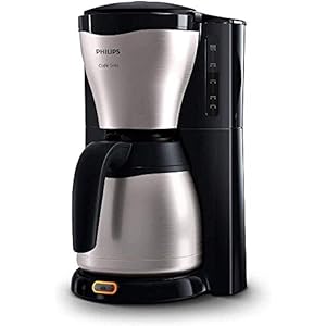 Philips Café Gaia Filter Koffiezetapparaat – RVS Thermoskan, Houdt koffie >2 uur warm, Aromavergrendeling, Druppelstop, 1,3 L, Automatische uitschakeling, Snoeropslag (HD7546/20)