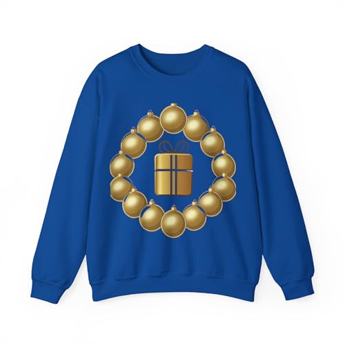Pull de Noël avec boules de Noël doré - Modèle festif 015
