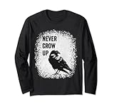 Never Crow Up Pájaro y cuervo divertidos Manga Larga