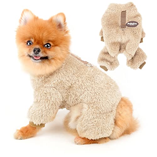 PAIDEFUL Hundepullover Französische Bulldogge Kleine Hunde Warmer Hund Jumper Mädchen Jungen Chihuahua Kleidung Plüsch Pullover Winterkleidung für Welpen Haustiere Katze Herbst Kaltes Wetter Braun M