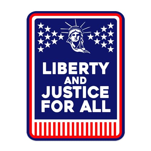Panneau porte Liberty and Justice for All étoiles rayures USA Pride Sign