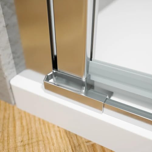 Puerta de ducha de 100 cm Elba batiente con cristal transparente de 6 mm 5