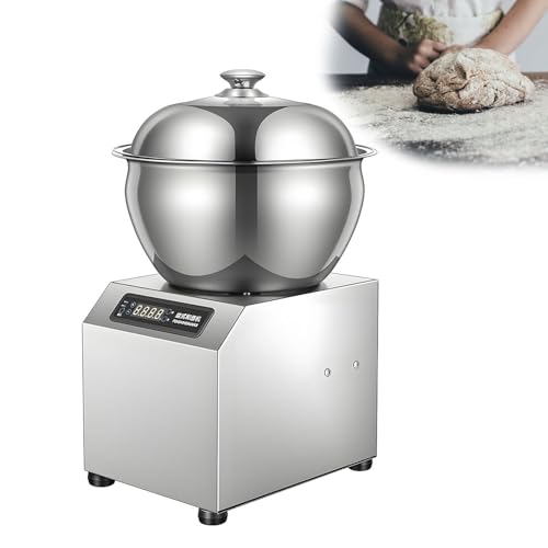 ZenHailure Amasadora Comercial,5/8kg (11/18lbs) Amasadora Comercial,Amasadora Eléctrica De 1800 W Batidora De Pan De Pie De Acero Inoxidable,Rotación Doble para Restaurante,Pizzería 5kg