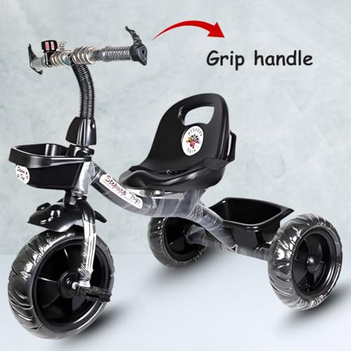 Image of Maanit Kids Tricycle with Rear & Front Basket | Comfortable Cushioned Seat with Safety Belt | Baby Trike for Boys & Girls Ages 2 to 4 Years | Sturdy & Safe Tricycle