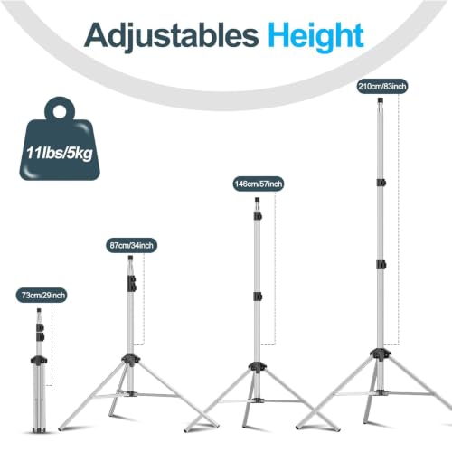 Image of EMART 7Ft Light Stand for Photography, Speedlight, Softbox 2 Pack-Silver