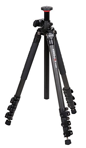 kingjoy Polyvalent f1208r Multi Angle Trépied Professionnel en Fibre de Carbone 4 Sections avec Colonne Centrale et Sac pour trépied