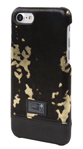 Hex Cell Phone Case for iPhone 7 - Black/Gold Leather