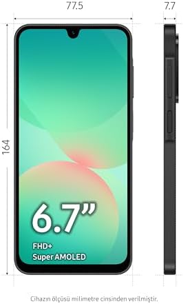 Samsung Galaxy A26 5G, Android Akıllı Telefon, 256GB Depolama, 8GB RAM, Siyah, 50MP Kamera, Büyük Ekran, Uzun Pil Ömrü (Samsung Türkiye Garantili) - Görsel 3