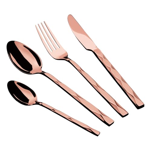 Berlinger Haus 24-teiliges Besteckset aus Edelstahl, Roségold-Kollektion, hochwertig, elegantes Design, langlebig für besondere Anlässe und den täglichen Gebrauch