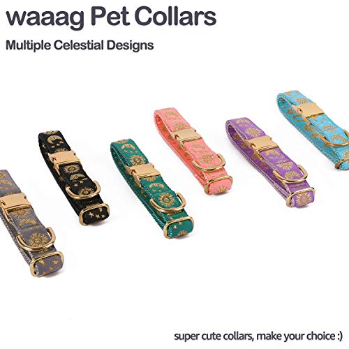 Waaag Pet, Moons Stars Suns Dog Collar Cat Collar, Multiple Designs Crescent Celestial Dog Cat Collar Leash Harness #TOP1