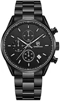 Relógio Masculino "All Black" Minimalista de Aço Inoxidável Elegância Fosca com Cronógrafo e Pulseira Preta – Estilo Executivo + Caixa Premium