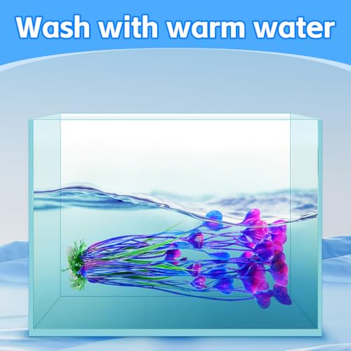 AQUANEAT Artificial Fish Tank Plants, Plastic Aquarium Accessories Large, 15.5 inch Purple Decorations, 2pcs - Image 6