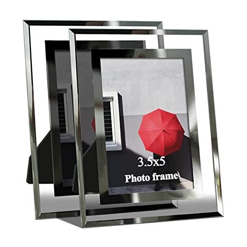 Giftgarden Modern Glass 3.5 by 5 -Inch Picture Frame for Photo 3.5x5 Cover