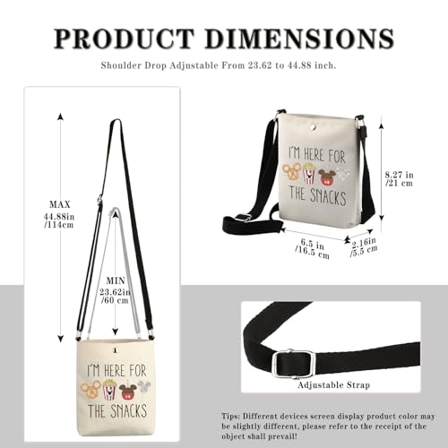 GJTIM Snacks Lover Gift Family Vacation Gift Snacks Travel Bag I’m Here For The Snacks Crossbody Bag(For The Snacks CB)2