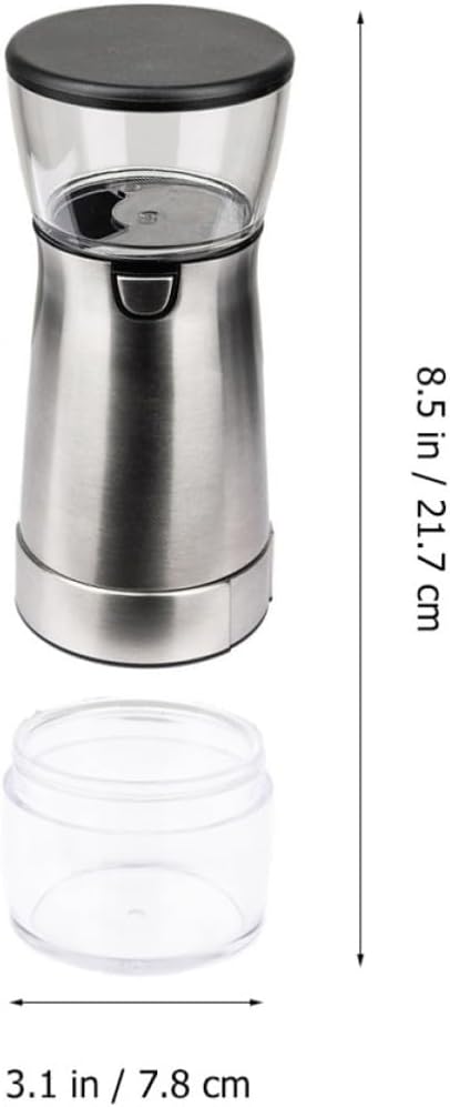 Uonlytech Electric Coffee Bean Grinder Fifth Gear Adjustment with Ceramic Core and Stainless Steel Body, Built-in Large Capacity Battery, USB Rechargeable for Precise Grinding, for