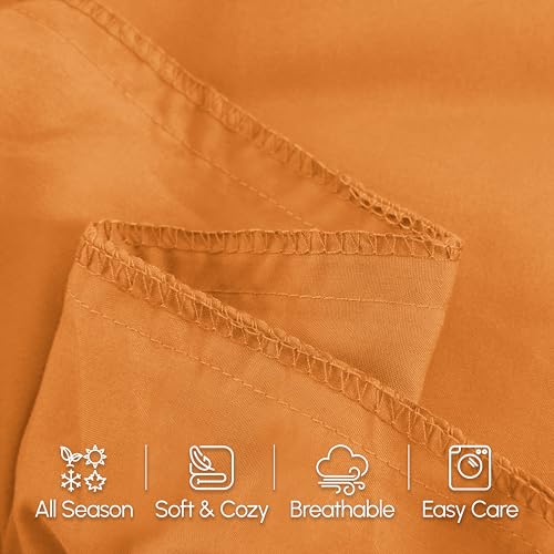 Image of Elegant Comfort Luxury Ultra-Soft 1-Piece Body Pillowcase - 1500 Premium Hotel Quality Microfiber Double Brushed - Wrinkle Resistant, Body Pillowcase Size, Orange