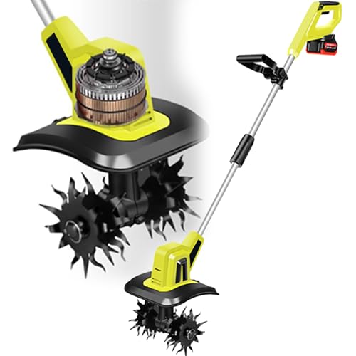 Cultivador PortáTil De Tierra, Rotovator, Para BateríA De 20 V MáX., Cultivador De Tierra EléCtrico Potente Para CéSped, Ancho De Trabajo De 25 Cm, Profundidad De