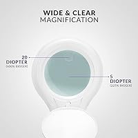 Vista 4 de Neatfi Lámpara de pie LED con aumento de 1,200 lúmenes, lente de vidrio bifocal de 5 pulgadas, aumento doble 2.25X + 6X, luz de tarea regulable