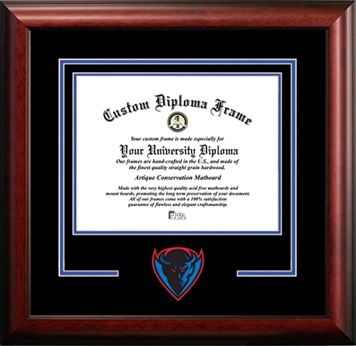 NCAA DePaul Blue Demons Spirit Diploma Frame 8.5 x 11 Inches Mahogany