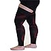 Mojo - Compression Socks Footless for Women and Men 20-30mmHg - Extra Wide Compression Full Leg Sleeve for Varicose Veins Circulation, Lymphedema, DVT - Black/Red, 3X-Large - A609