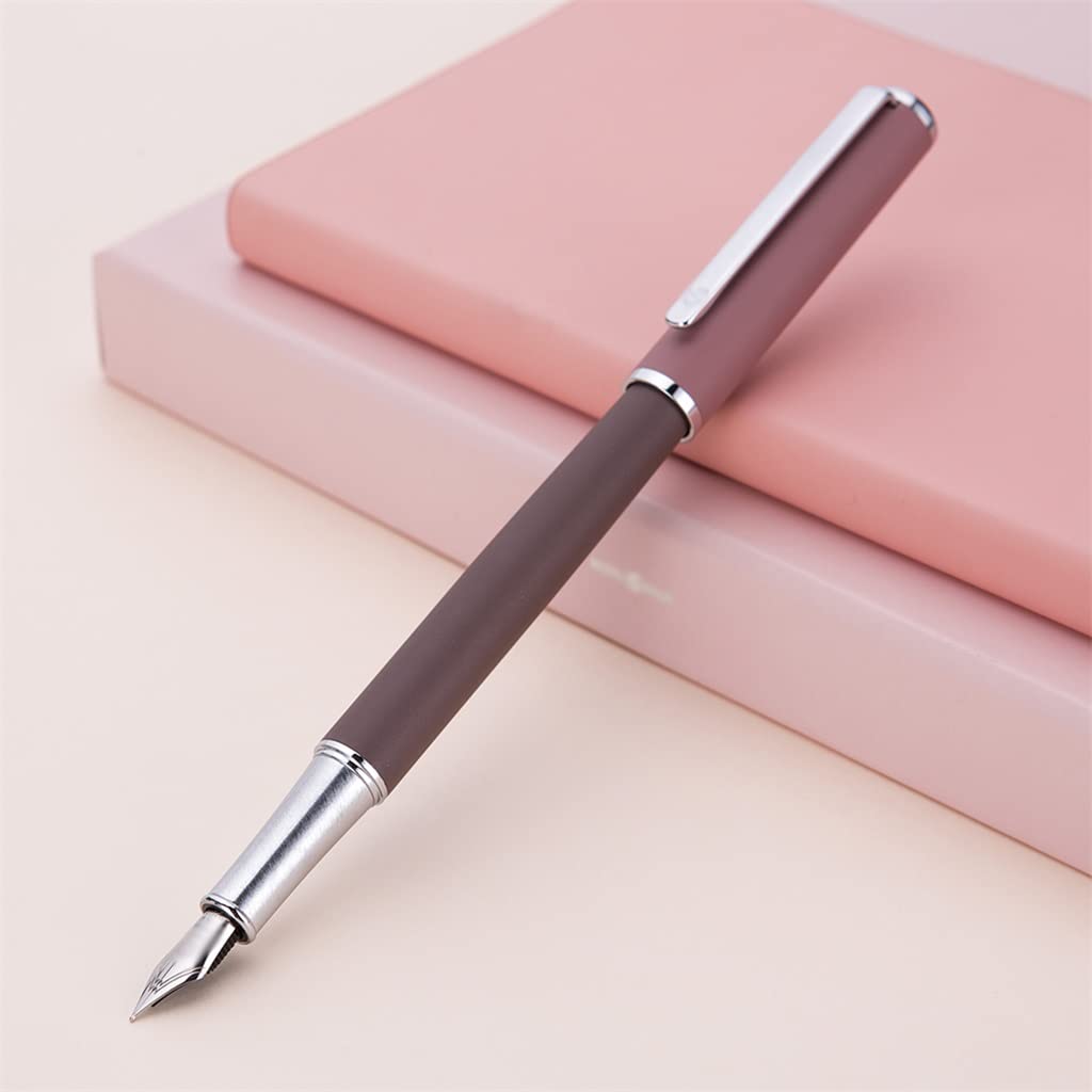 Stylo plume en métal mat avec pointe d'encre de 0,4 mm, excellente écriture, bureau