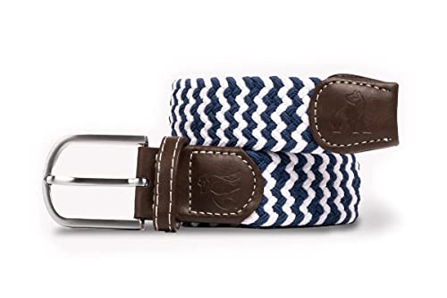 Ceinture tressée zigzag marine pour vos tenues casual et week-end en taille M