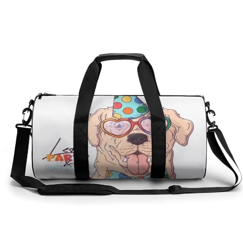 Sac de gym et voyage 45cm : duffel bag étanche et résistant avec motif chien de fête