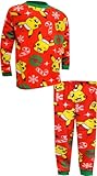 American Marketing Enterprises INC Boys Pokemon Pikachu Holiday Red Christmas Waffle Fleece Pajamas (8)