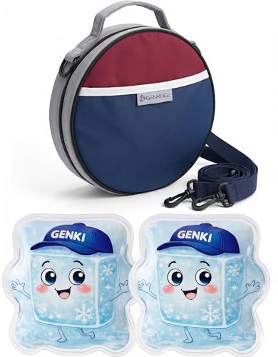 GENKI ICE �l�b�N�N�[���[�p�ۗ�o�b�O �ۗ�P�[�X �~�` ���a22.5cm ����6.5cm �����O3�ȏ���[�\ �y�� �R���p�N�g �����^�ѕ֗� �l�b�N�����O���[�o�b�O �Ă̂��o���� �ʋ� �ʊw (���C�����l�C�r�[, ��e��+�ۗ��2�Z�b�g)