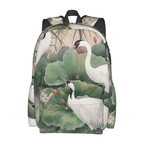 Travel Backpack for Women Men Dancing Cranes Casual Daypack Large Capacity Nurse Bag2