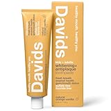 Davids Fluoride Free Kids & Adults Toothpaste, Teeth Whitening, Antiplaque, SLS (Sulfate) Free, Promotes Enamel Health, Mouth & Gum Detox, Natural Orange Vanilla, 5.25oz