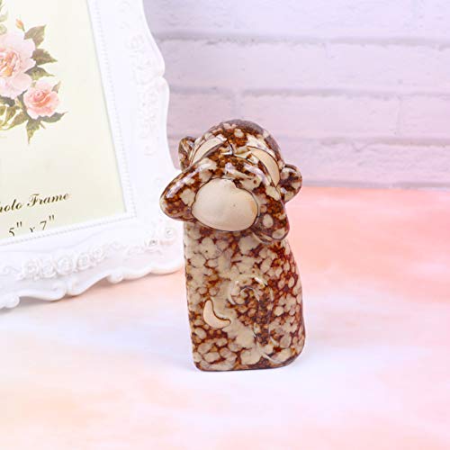 BESPORTBLE 3 peças Ornamentos de cerâmica Enfeite de mesa de macaco engraçado Decoração de casa Deco