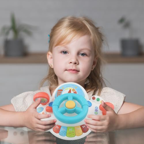 Image of Caterbee Baby Turn and Learn Driver Steering Wheel Toys (White)
