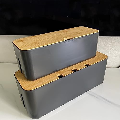 Sourcemall Kabel-Management-Box, Kabel-Organizer-Box, Verstecken und Verbergen von Steckdosenleisten und elektrischen Kabeln von Fernsehern, Computern und Schreibtischen (schwarz, 2 Stück)