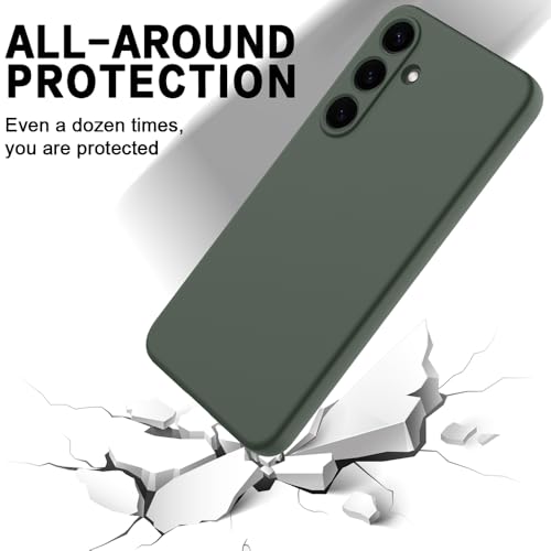Image of Back Cover for Samsung Galaxy S25 FE 5G | Full Camera Protection | Premium Liquid Silicon Case | Flexible Bumper Case for Samsung Galaxy S25 FE 5G (Military Green)