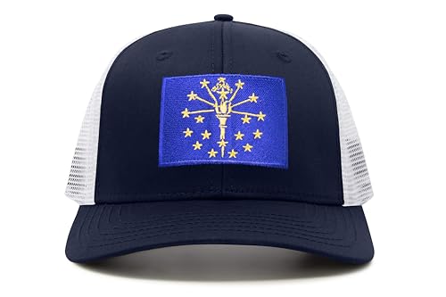 Image of International Tie State Hat for Men and Women, Adjustable Snapback Trucker Baseball Cap with Embroidered Patch