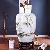 Tqertrtfxa Gewerblicher Schirmständer mit hoher Kapazität, aus Keramik,Handgefertigter, für Eingangsbereich/Büro(B,Big)