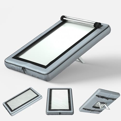 Starlink Gen 3 Protective Cover with Transparent EVA Front Panel, Roll-Up Magnetic Closure & Side Zipper Access - Weatherproof Anti-Dust Case for Satellite Dish (Back Strap Buckle Design)