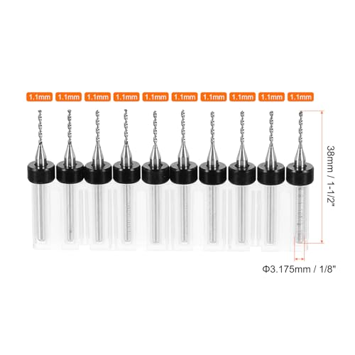 QUARKZMAN 2 Set (20 Stück) PCB Bohrersatz 1/8 Schaft 1,1mm, Wolframkarbid Mikro Spiralbohrer Werkzeuge Für Leiterplatten Schmuck Plastik Holz Weichmetall