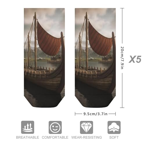 5 Pack Ankle Socks for Men Women Modern Geometric Pattern Socks Low Cut Breathable Casual Sock No Show Sock2