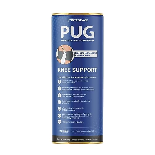 Image of PUG Knee Support 1 Pair, Size M |Unleash Your Performance | Ergonomically Designed for Indian Knee|Ideal for Sports enthusiasts, Knee Pain and Injury Prevention