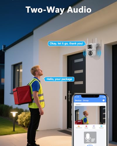 Image of (2026 New) 2K Wireless Security Camera System with 10 inch Monitor, Dual Lens PT Cameras, 64GB TF Card, 130 Wide Angle, Long Range WiFi +76%, PIR Detection, 2-Way Audio, No Monthly Fee