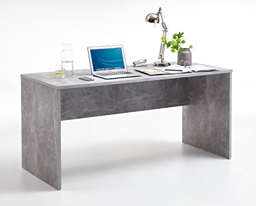 Preisvergleich Produktbild lifestyle4living Schreibtisch, Bürotisch, Tisch, Ablage, Arbeitstisch, PC-Tisch, Arbeitsplatz, Computertisch, Büro-Arbeitsplatz, Beton-Dekor