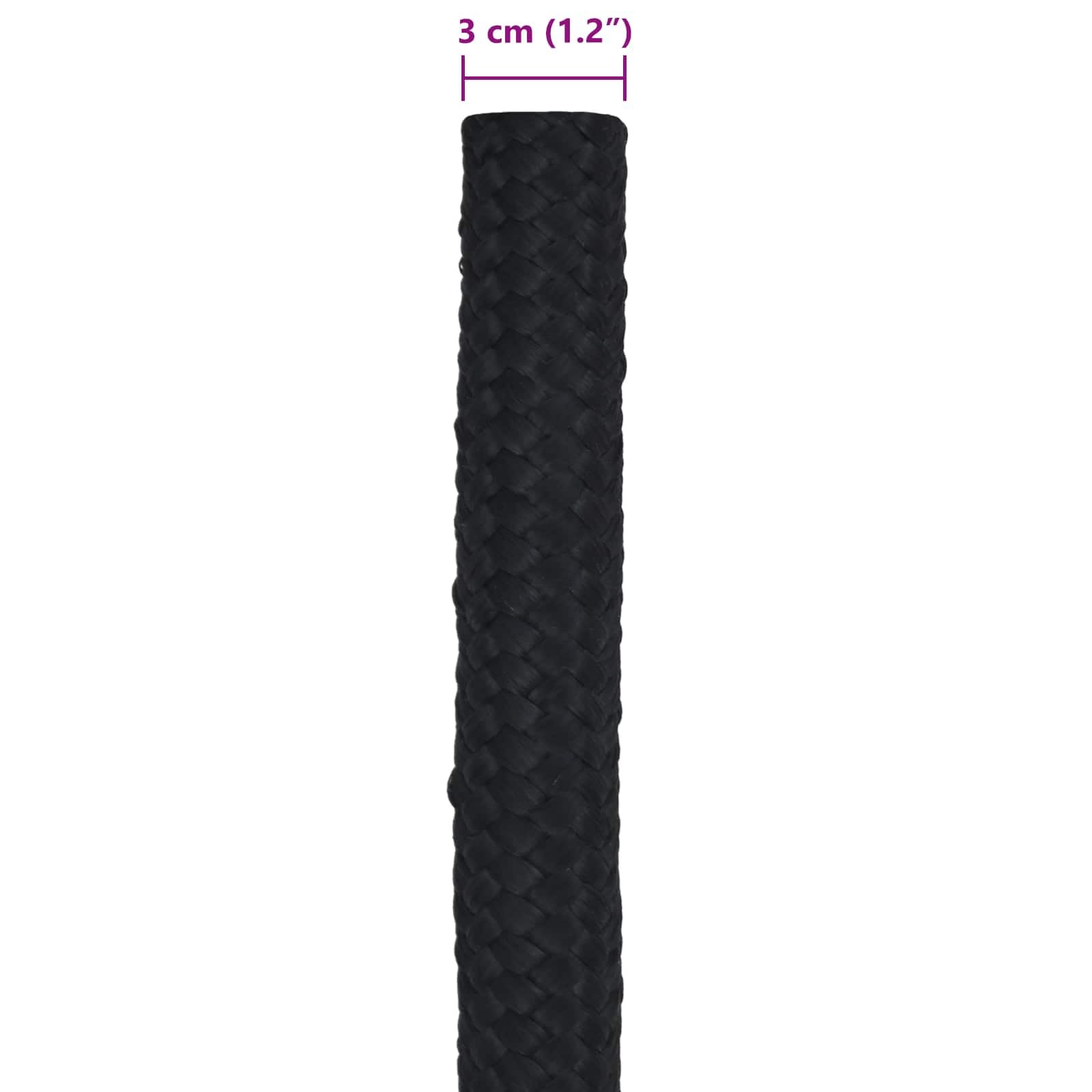 Bootsseil 25m Polypropylen PP Tauwerk Schwarz für Wassersport Marine Camping Ladungssicherung Festmacherleine