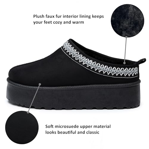 Alpine Swiss Emily Womens Platform Slippers Faux Fur Warm Slip On Clog Shoes Short Ankle Boots2