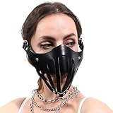 Ylucky Steampunk Leather Mask Sexy Half Face Mouth Mask Halloween Costume Cosplay Masquerade Party Rabbit Mask