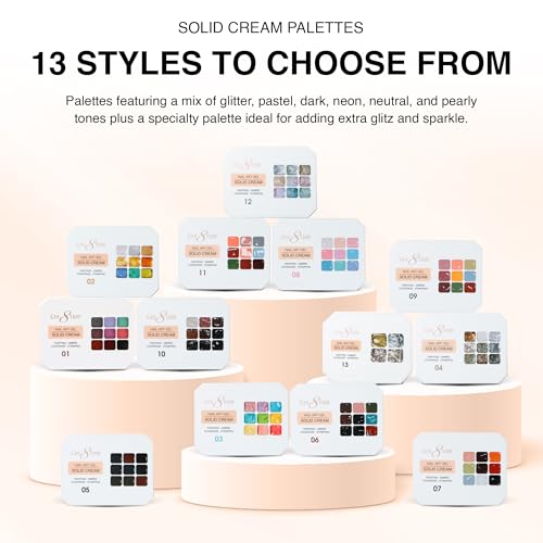 Paleta de Cre8tion Nail Art Gel Solid Cream 9 colores miniatura 6