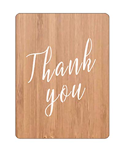 Grußkarten, handgefertigt aus Bambusholz, Jahrestagskarte, Holzgrußkarten sind das perfekte Geschenk für jeden Anlass, "I Love You", Karte zum Valentinstag, Sohn, Größe 15.9 x 10.9 cm (Thank You) Cover