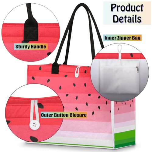 Watermelon Fruit Tote Bag for Women Large Beach Bag Reusable Grocery Bags Tote Bag for Work Shopping Travel Beach4